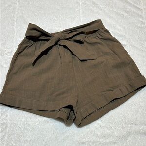 SHEIN Olive Tie Waist Shorts